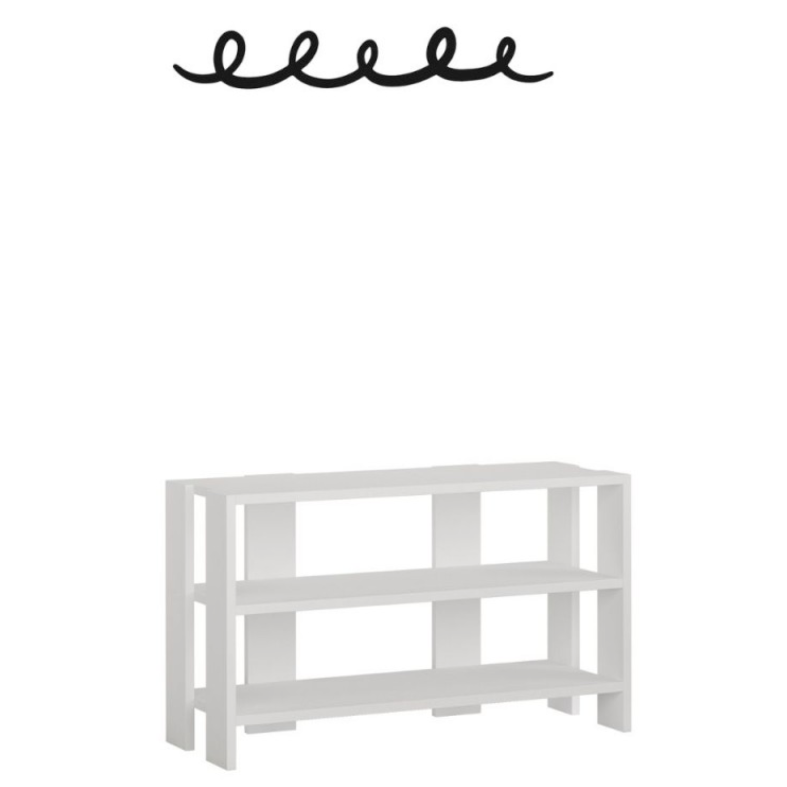 Mobile ingresso "Toni" con Scarpiera in legno 3 ripiani e appendiabiti in metallo