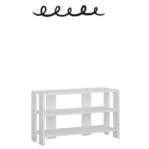 Mobile ingresso "Toni" con Scarpiera in legno 3 ripiani e appendiabiti in metallo