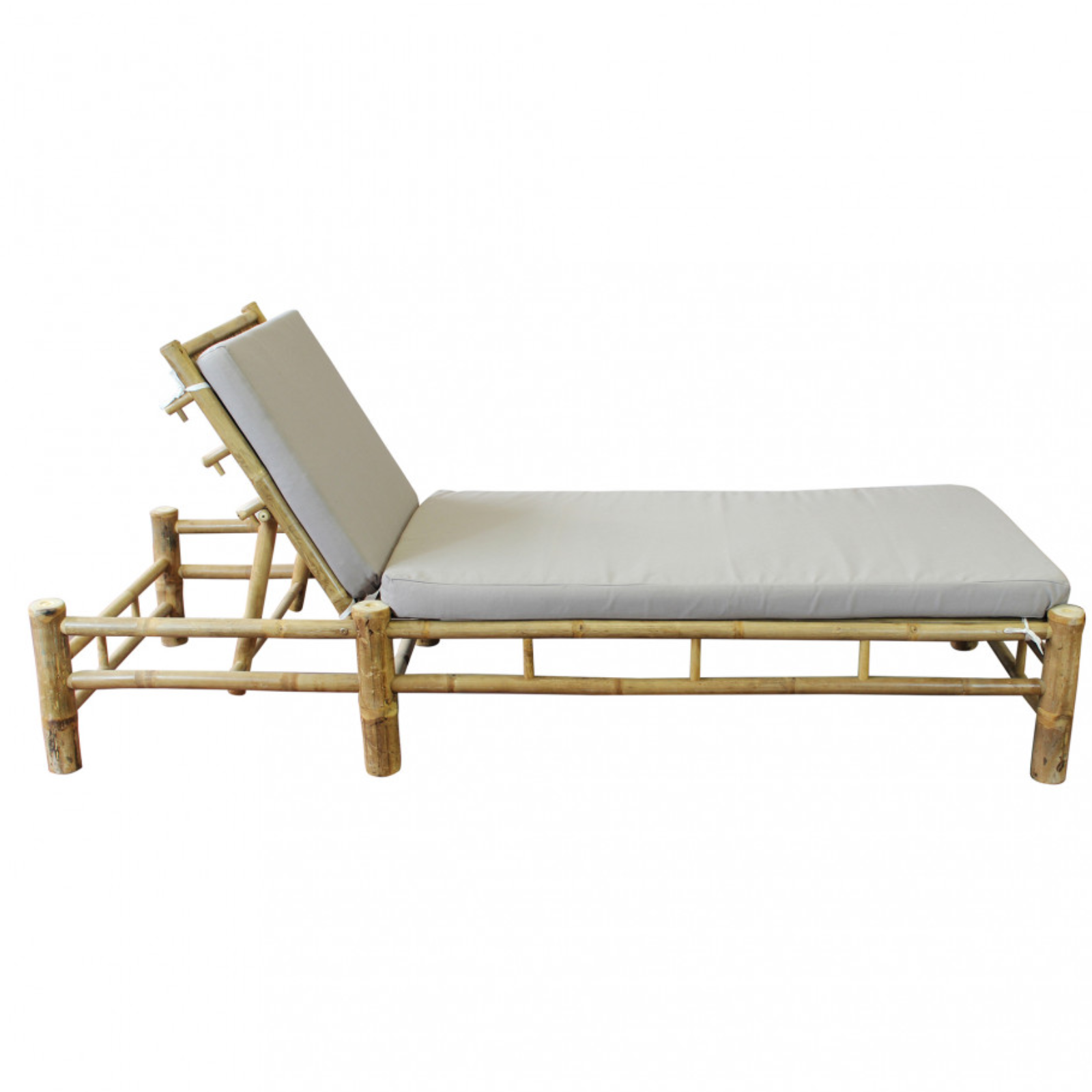 Lettino prendisole in bamboo con cuscino imbottito - Ronni