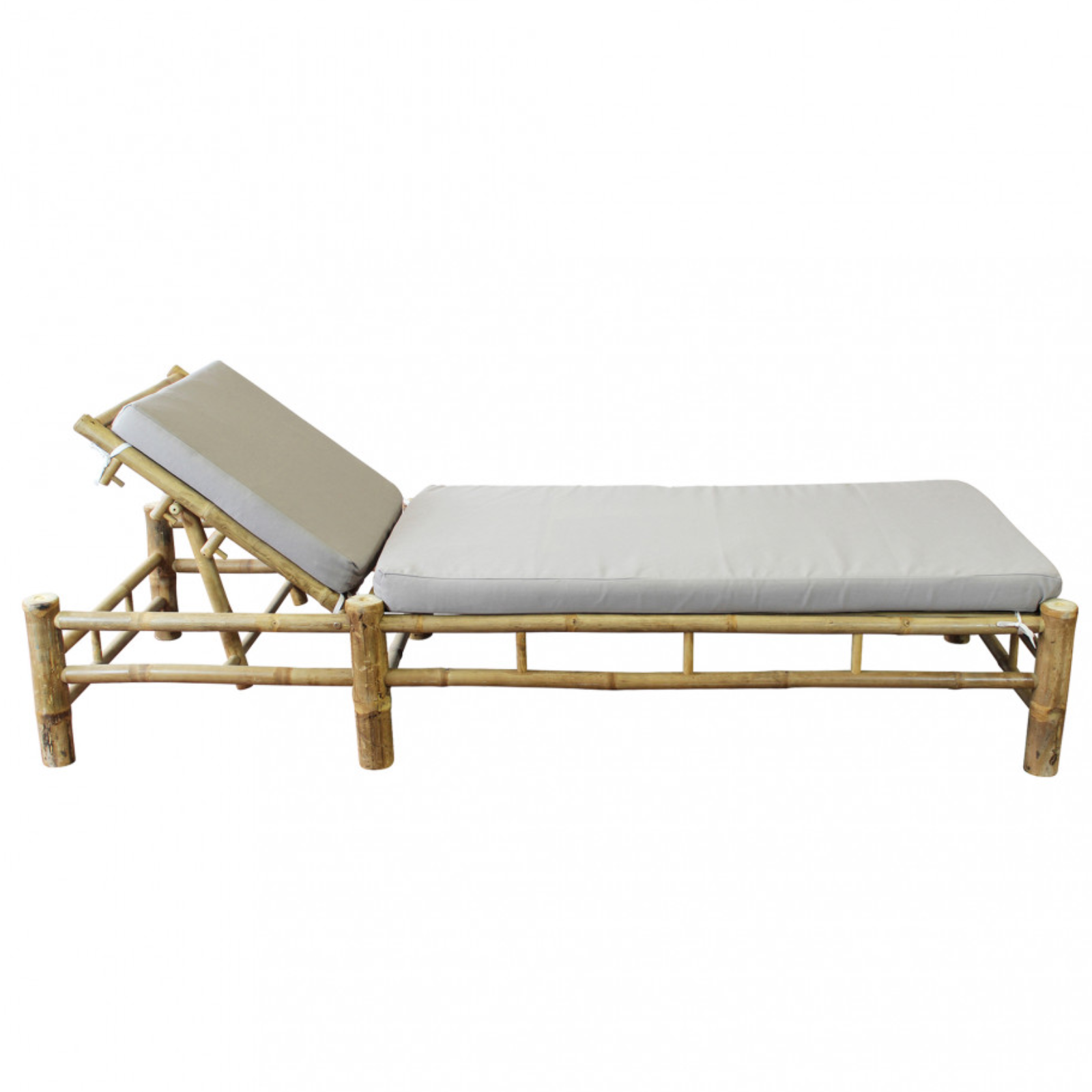 Lettino prendisole in bamboo con cuscino imbottito - Ronni