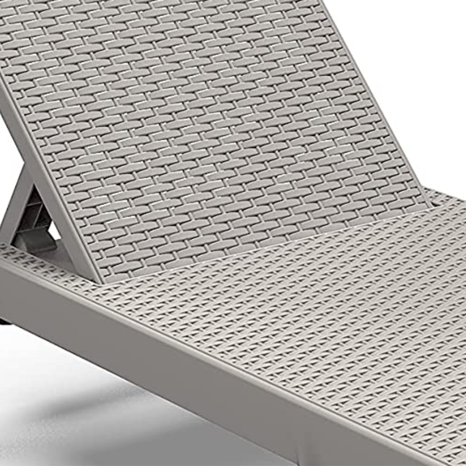 Lettino prendisole grigio in resina con finitura rattan - Numa