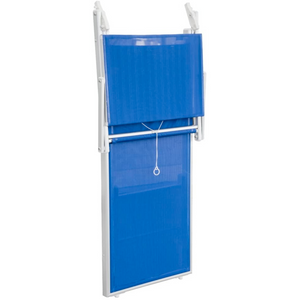 Lettino prendisole con parasole design moderno con struttura in alluminio e acciaio e telo in texitilene blu