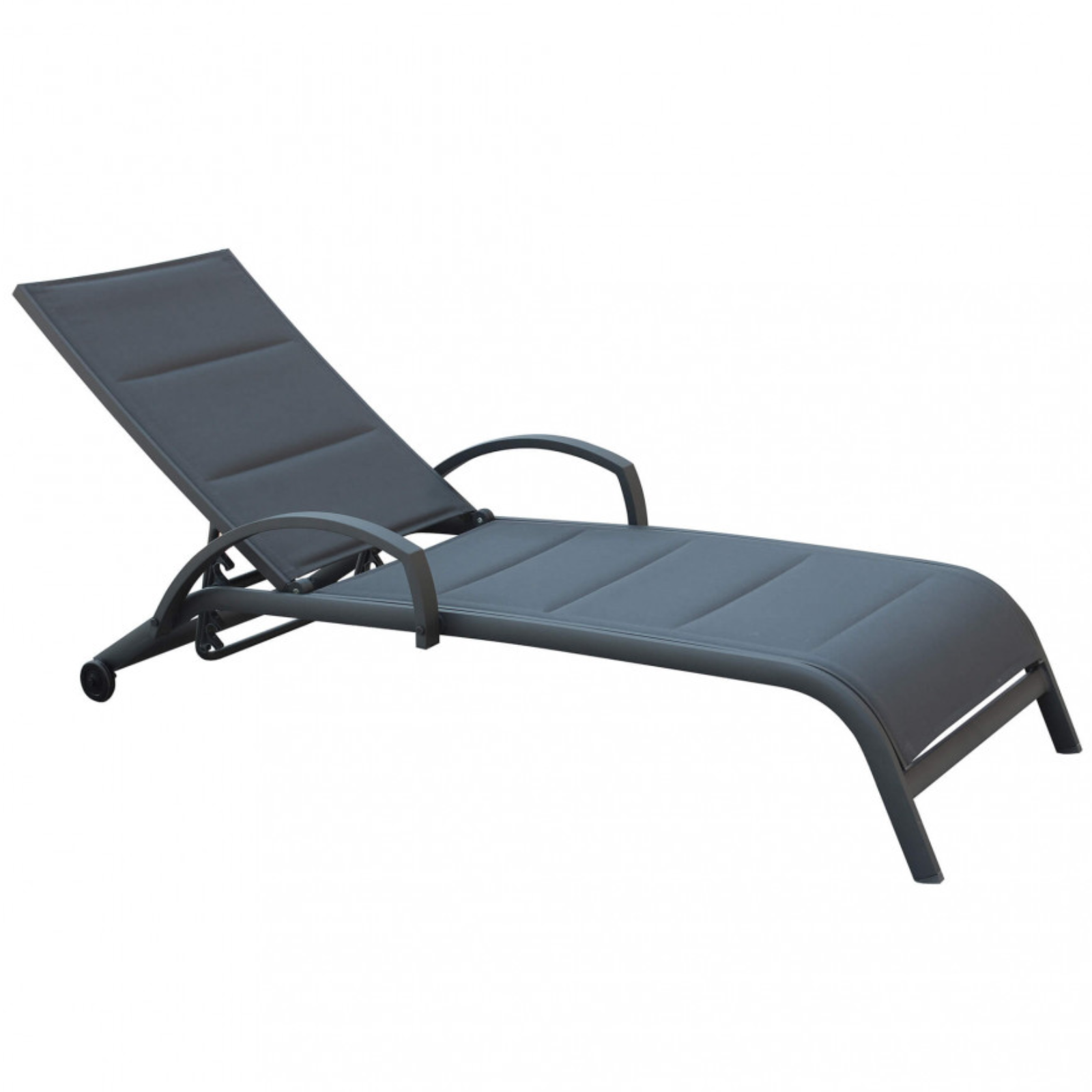 Lettino prendisole impilabile in alluminio e textilene imbottito - Malta