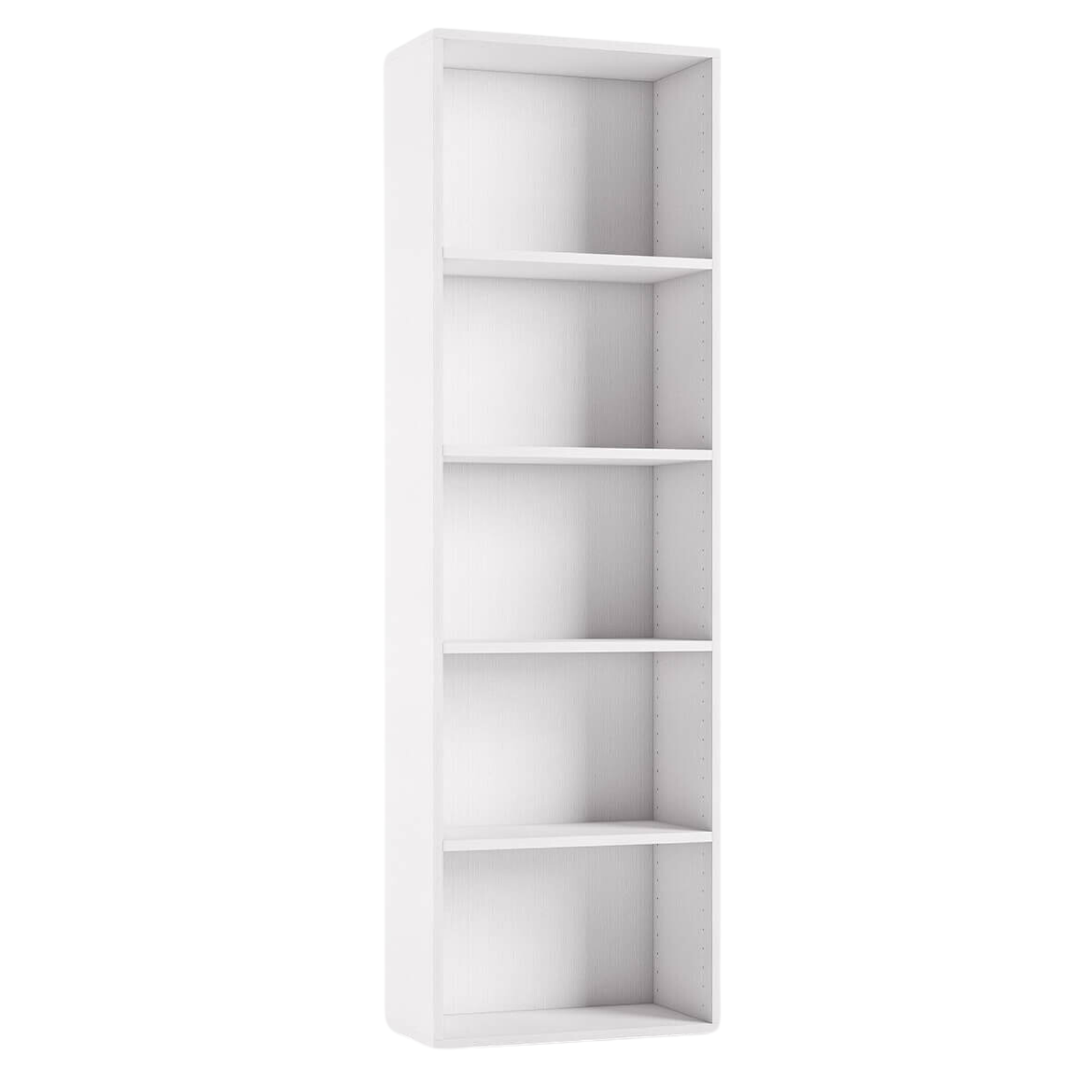 Libreria 195x60 cm in legno bianco con 5 ripiani design moderno - Biblio