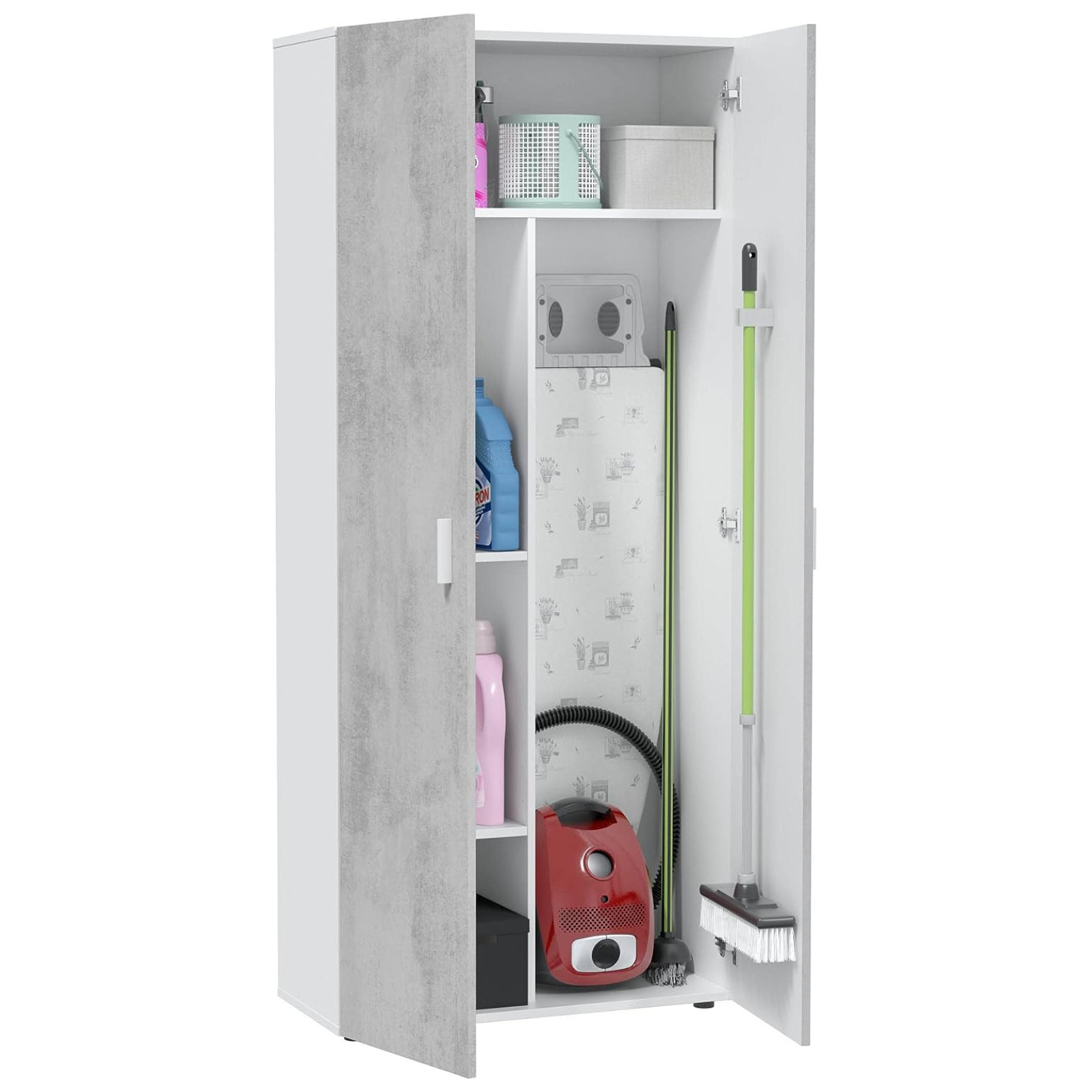 Armadio in legno multiuso "Mina" con 2 ante e 2 ripiani regolabili da interno 37x80x182h