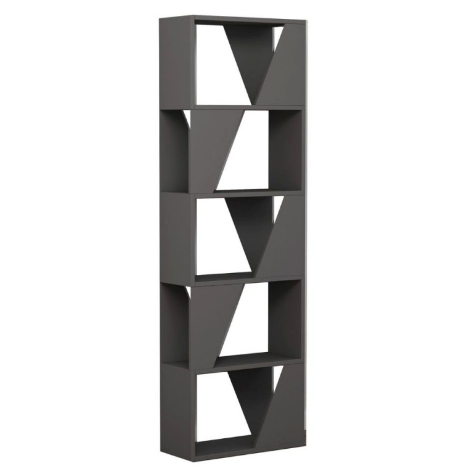 Libreria in legno con 5 ripiani design moderno antracite