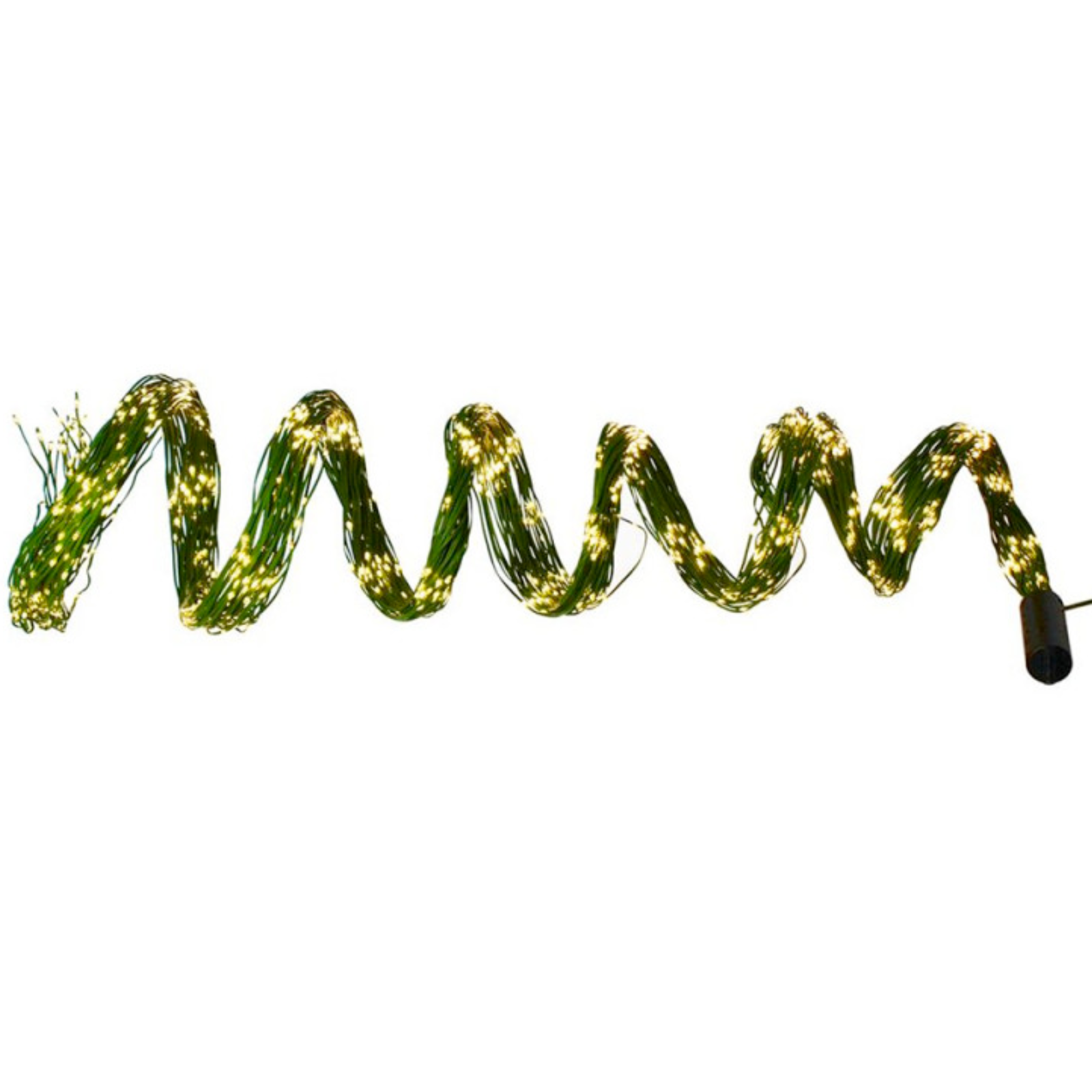 Cascata luminosa con puntale 1340 led luce calda cavo verde per interno o esterno