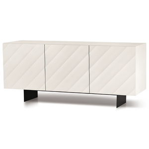 Madia 3 ante in legno bianco 180x80h con base traverso in metallo nero - Fiorenza