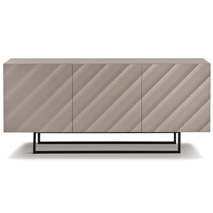 Madia 3 ante in legno tortora 180x80h con base base slitta in metallo nero - Fiorenza