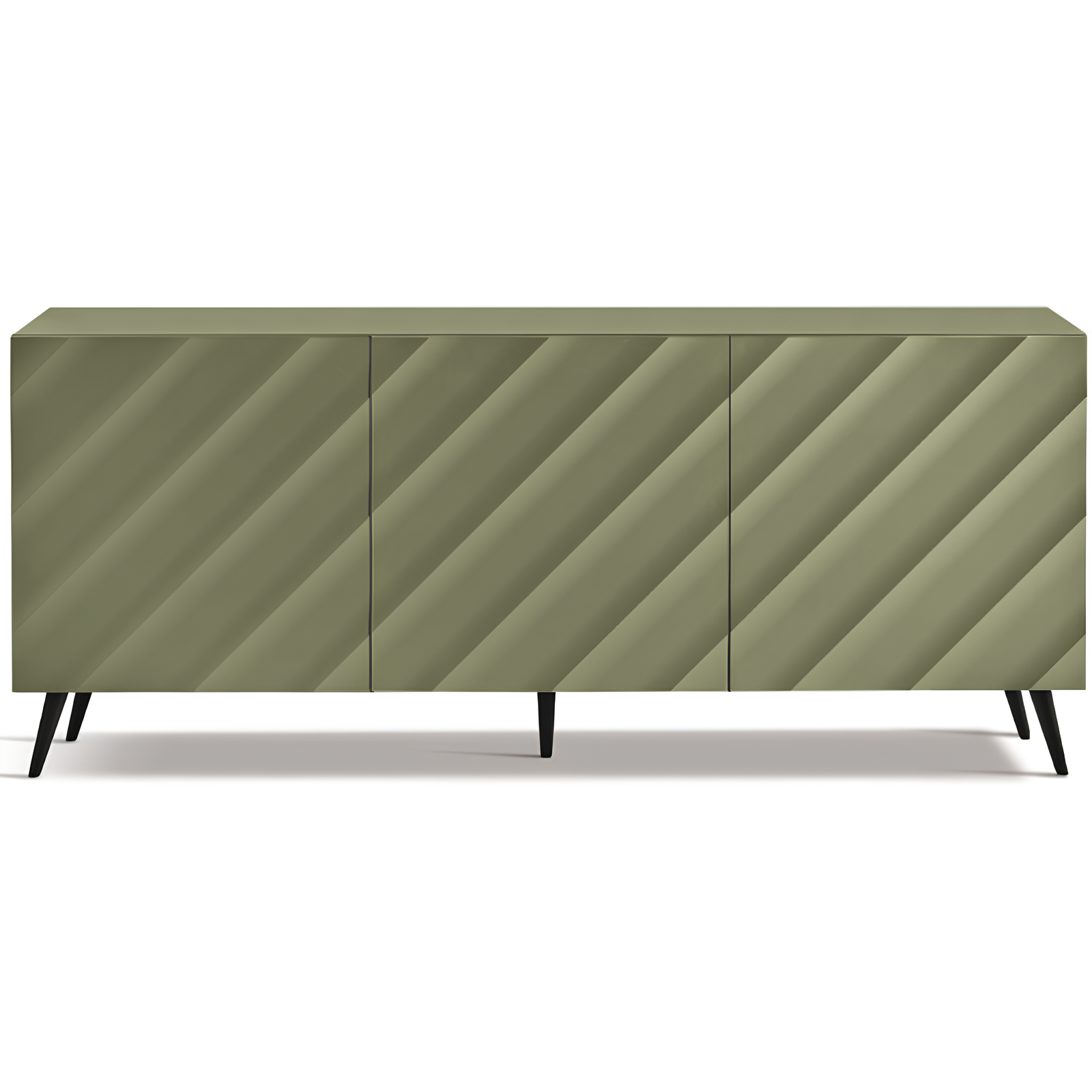 Madia 3 ante in legno verde 180x80h con 5 gambe in metallo nero - Fiorenza