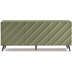 Madia 3 ante in legno verde 180x80h con 5 gambe in metallo nero - Fiorenza