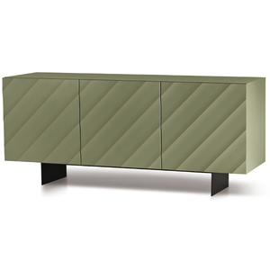 Madia 3 ante in legno verde 180x80h con base traverso in metallo nero - Fiorenza