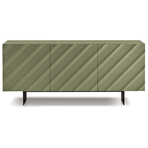 Madia 3 ante in legno verde 180x80h con base traverso in metallo nero - Fiorenza
