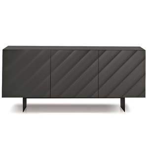Madia 3 ante in legno antracite 180x80h con base traverso in metallo nero - Fiorenza