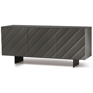 Madia 3 ante in legno antracite 180x80h con base traverso in metallo nero - Fiorenza