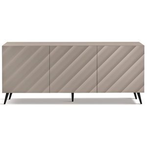 Madia 3 ante in legno tortora 180x80h con 5 gambe in metallo nero - Fiorenza