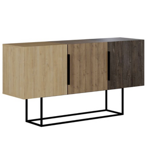 Madia da soggiorno design moderno con 3 ante multicolor con struttura in legno e base in metallo