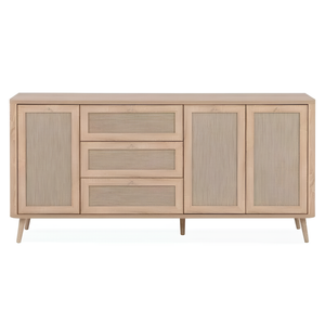 Madia 175 cm con 3 ante 3 cassetti e ripiani interni in legno color rovere effetto rafia - Kut