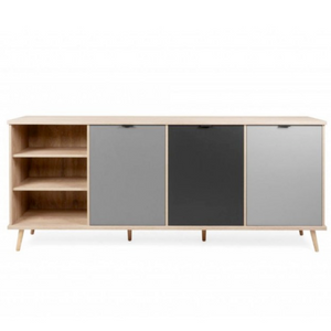 Madia moderna da soggiorno design moderno con 3 ante e 1 vano a giorno con ripiani