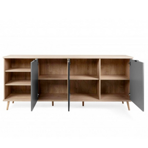 Madia moderna da soggiorno design moderno con 3 ante e 1 vano a giorno con ripiani
