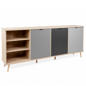 Madia moderna da soggiorno design moderno con 3 ante e 1 vano a giorno con ripiani