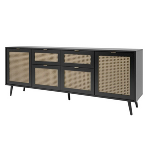 Madia design moderno "Aurora" con 4 ante 2 ripiani e 2 cassetti frontali effetto vimini