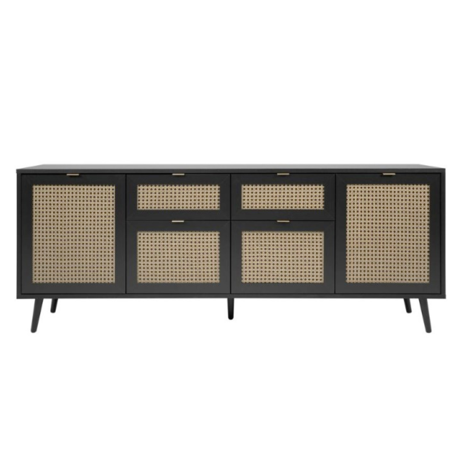 Madia design moderno "Aurora" con 4 ante 2 ripiani e 2 cassetti frontali effetto vimini