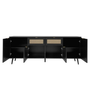 Madia design moderno "Aurora" con 4 ante 2 ripiani e 2 cassetti frontali effetto vimini
