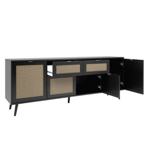 Madia design moderno "Aurora" con 4 ante 2 ripiani e 2 cassetti frontali effetto vimini