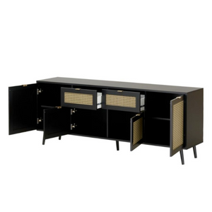 Madia design moderno "Aurora" con 4 ante 2 ripiani e 2 cassetti frontali effetto vimini