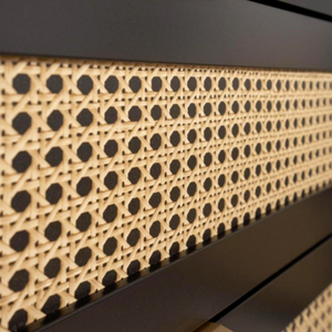 Madia design moderno "Aurora" con 4 ante 2 ripiani e 2 cassetti frontali effetto vimini