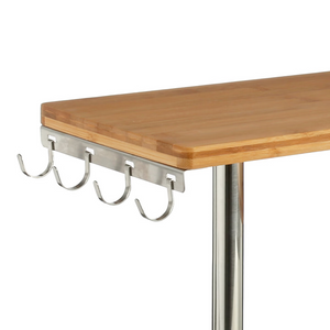 Mensola angolare a 3 livelli in bamboo struttura in acciaio inox - Bami