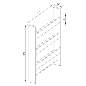 Mensola da parete in legno bianco con 3 ripiani e 1 barra appendi utensili - Alisa