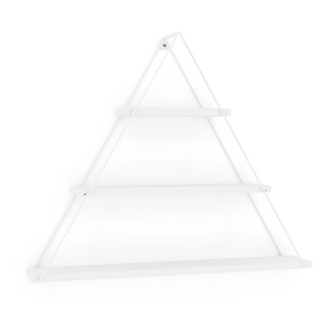 Mensola da parete triangolare in legno e metallo con 3 ripiani - Moseti