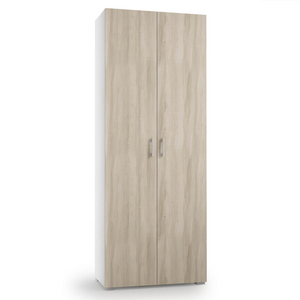 Armadio multiuso in legno olmo 2 ante 6 ripiani e 1 cassetto scorrevole design moderno - Exti