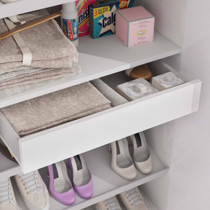 Armadio multiuso in legno olmo 2 ante 6 ripiani e 1 cassetto scorrevole design moderno - Exti