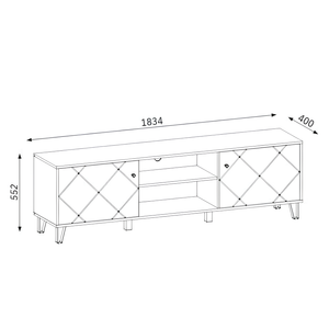 Mobile Porta tv design moderno con ante design geometrico e ripiani rovere e bianco - Bolli