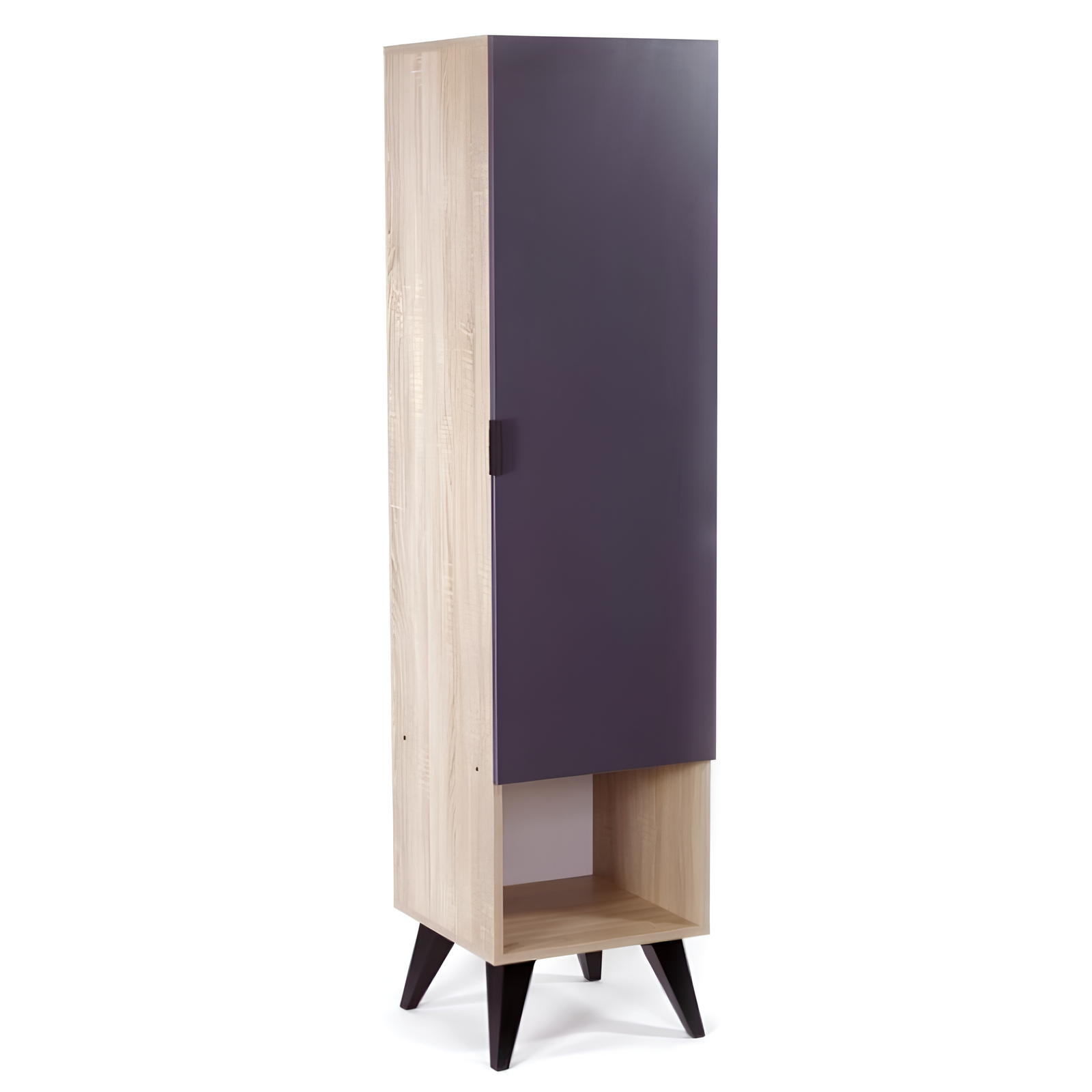 Armadio appendiabiti con 1 anta e ripiani interni design moderno color rovere e antracite - Lovoki