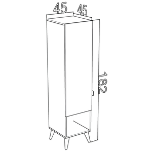 Armadio appendiabiti con 1 anta e ripiani interni design moderno color rovere e antracite - Lovoki