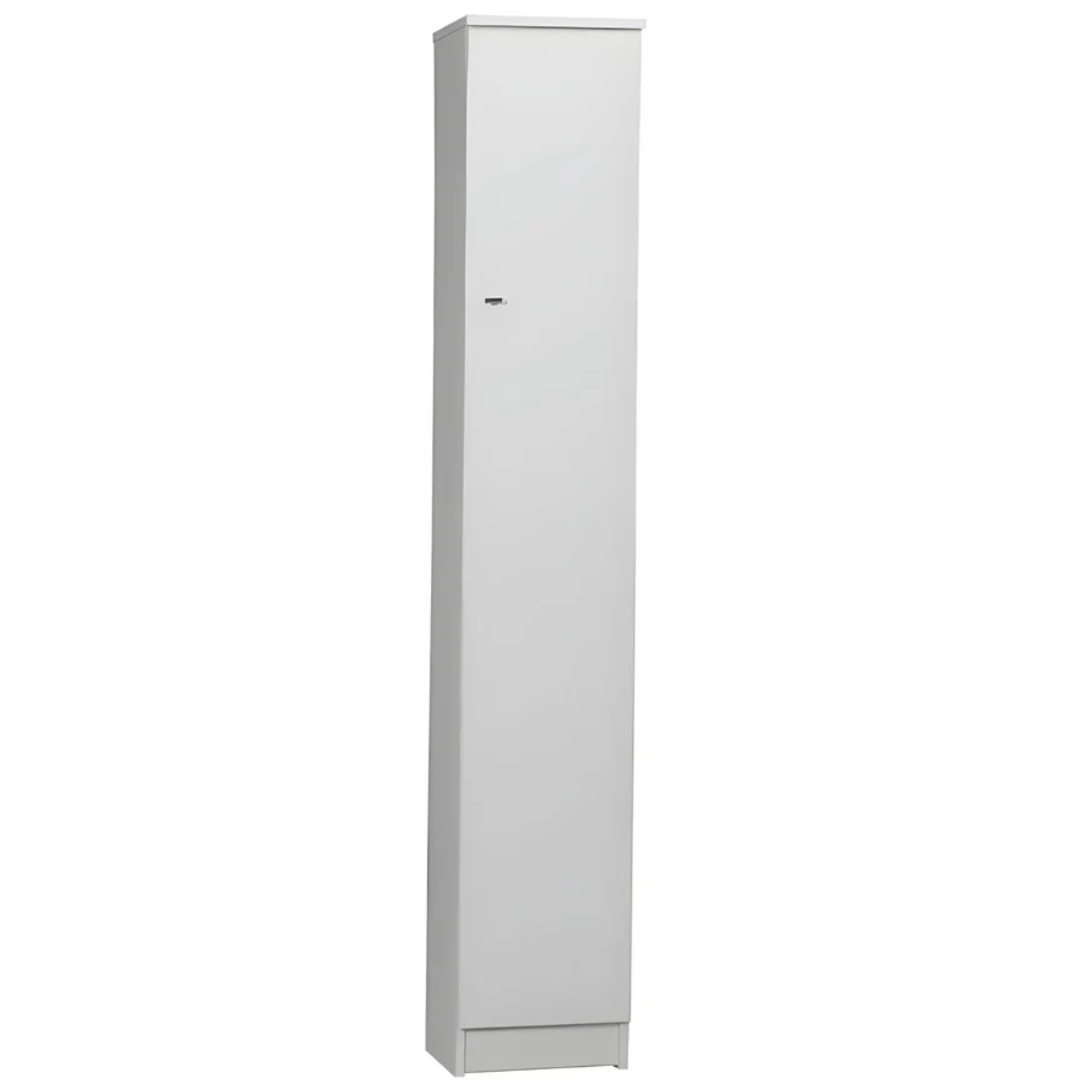 Mobile colonna da bagno multiuso 1 anta e ripiani interni H183 cm in legno bianco laccato