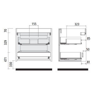 Mobile da bagno sospeso Bianco Opaco con 2 cassetti e lavabo in porcellana 80 cm - Mango