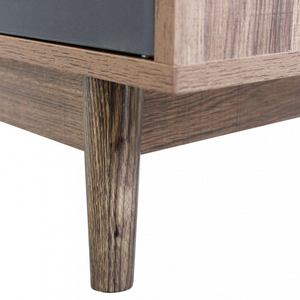 Mobile multiuso in legno 1 anta e 3 cassetti design moderno marrone e grigio - Jon
