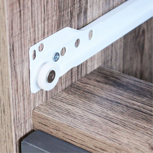 Mobile multiuso in legno 1 anta e 3 cassetti design moderno marrone e grigio - Jon