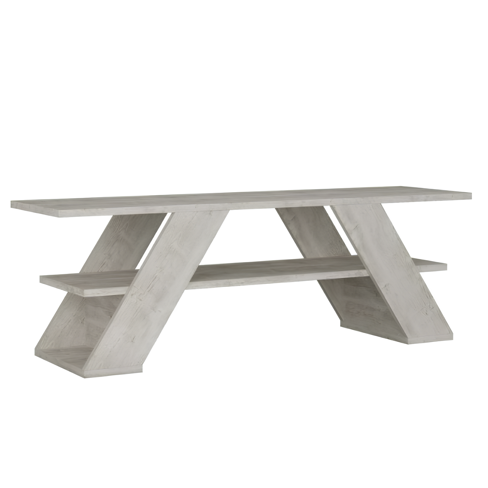 Mobile Porta Tv Bianco vintage a 2 ripiani in truciolare rivestito in pvc - Farfi