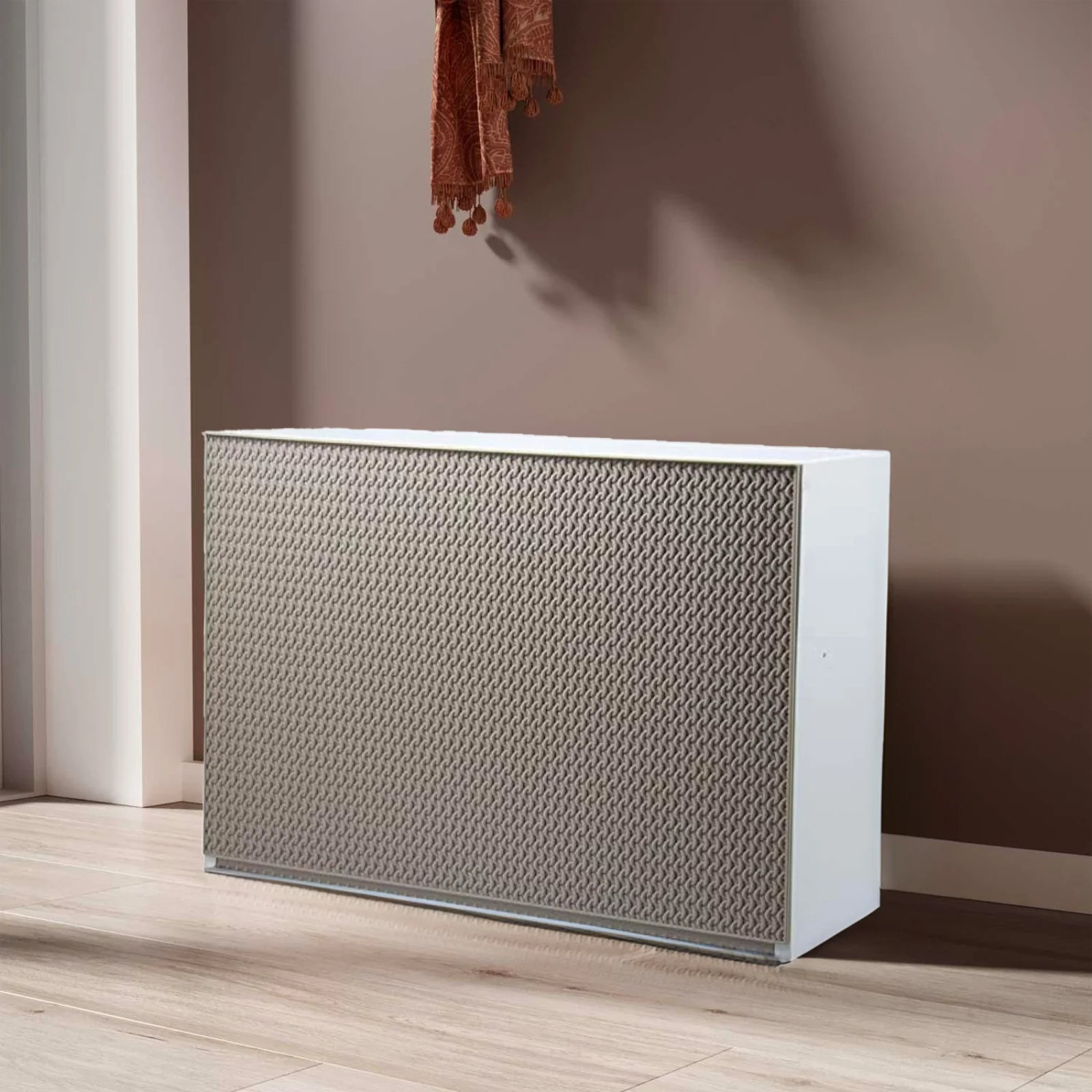 Scarpiera modulare design moderno con frontale a intreccio tortora - Forti