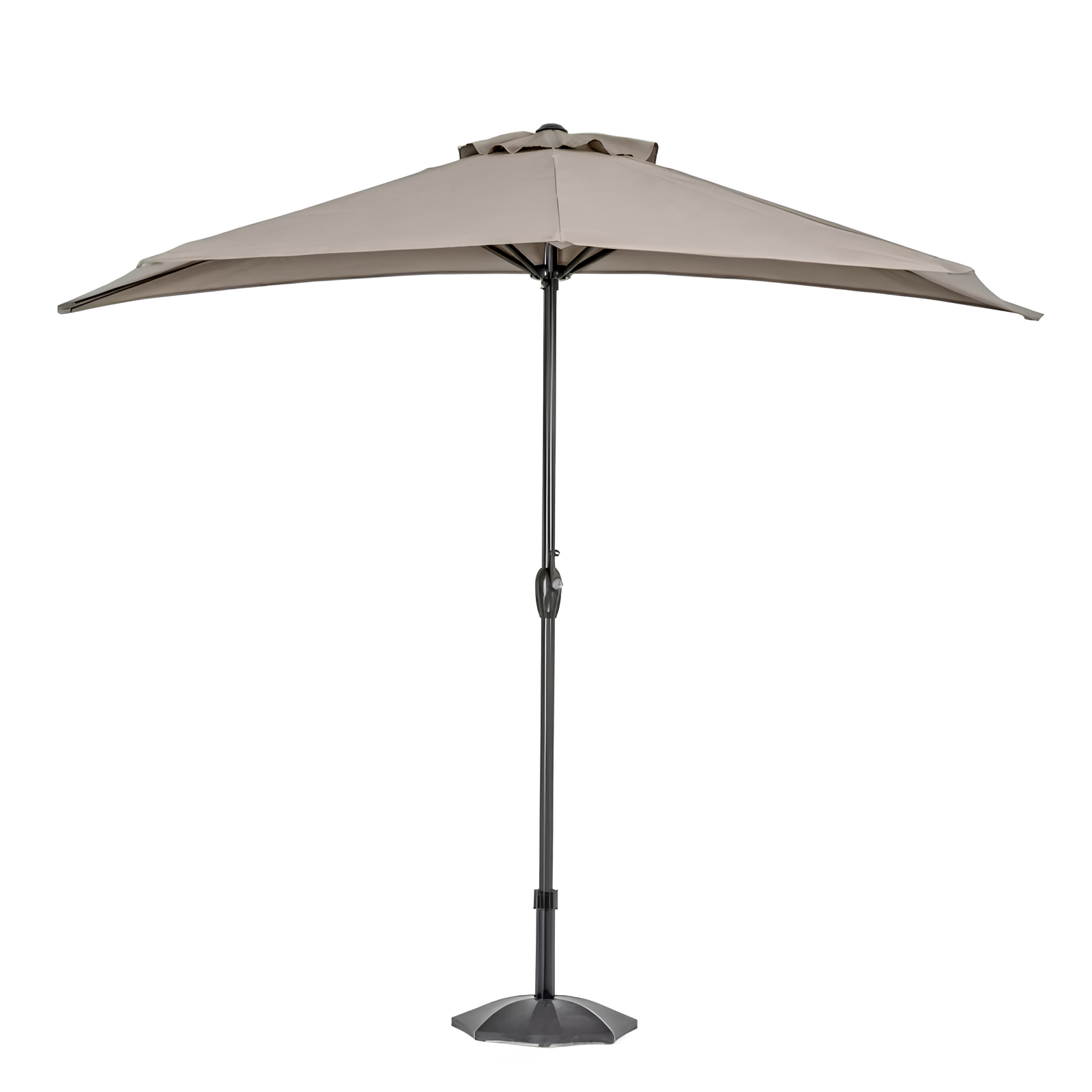 Ombrellone da giardino o terrazzo semicircolare mezzaluna 2,7 M telo in poliestere e palo in alluminio - Kalif