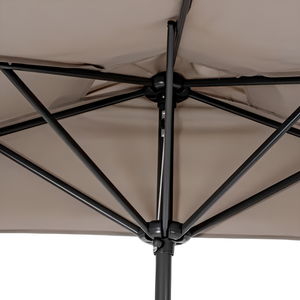 Ombrellone da giardino o terrazzo semicircolare mezzaluna 2,7 M telo in poliestere e palo in alluminio - Kalif