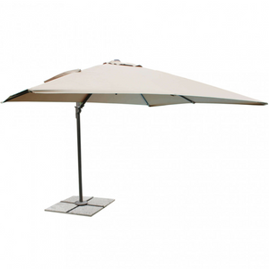 Ombrellone da giardino 2x3 a palo laterale in alluminio con telo in poliestere ecrù - Mercu