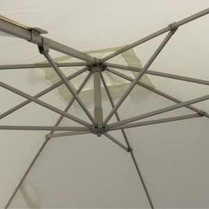 Ombrellone da giardino 2x3 a palo laterale in alluminio con telo in poliestere ecrù - Mercu