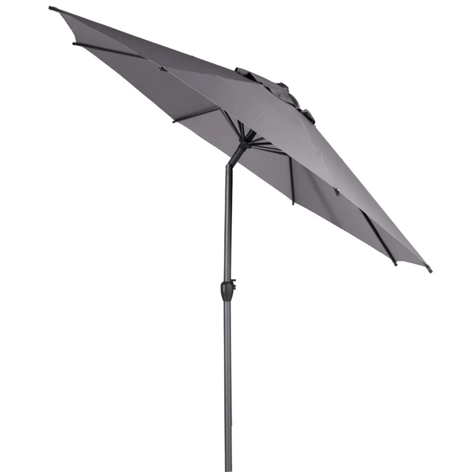 Ombrellone da giardino rotondo struttura in alluminio e telo in poliestere Ardesia 3 x 2,5 - Loompa